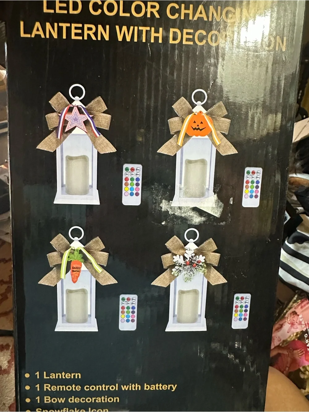 LED Color Changing Lantern Remote Halloween Christmas Easter Seasonal Decor